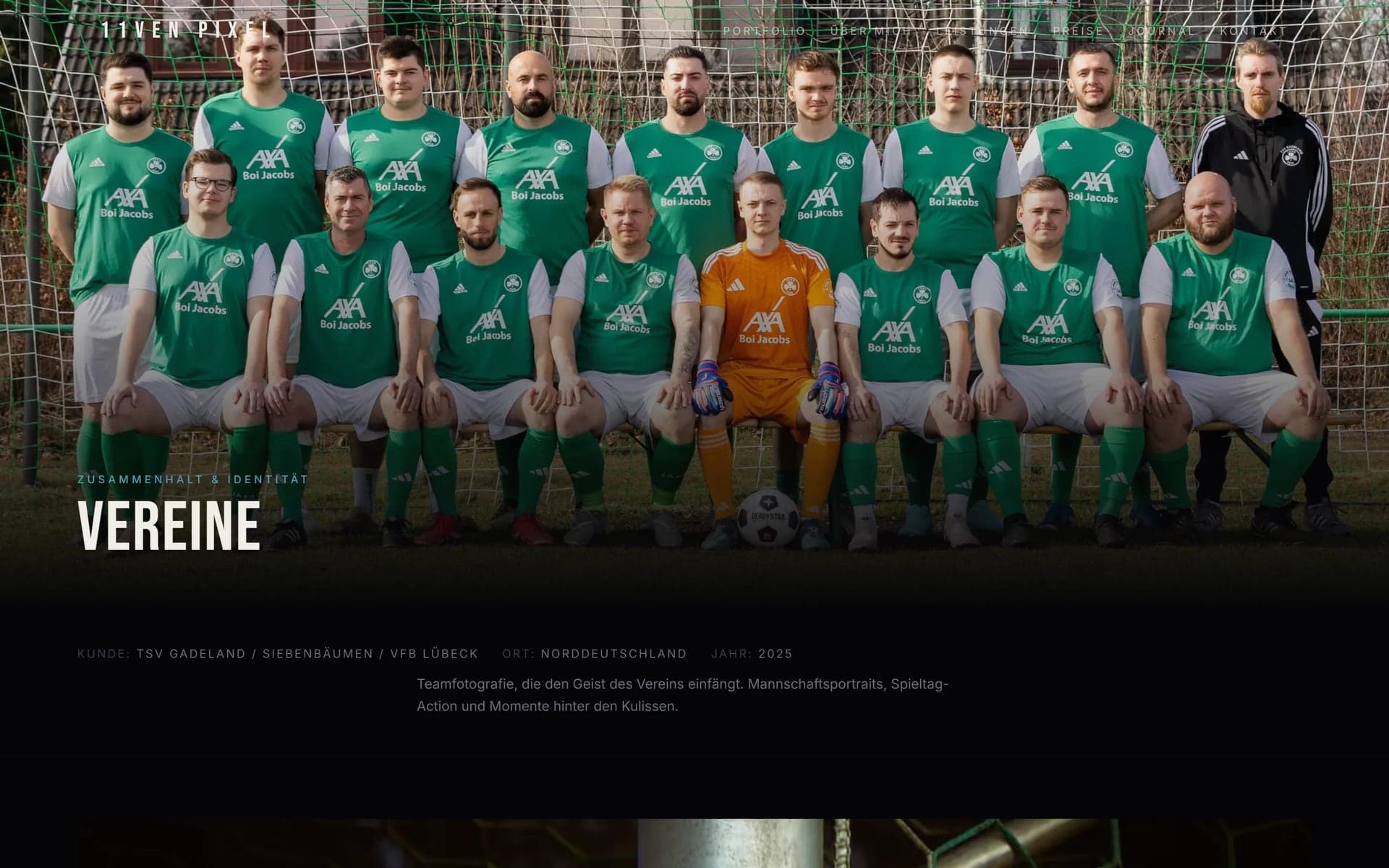 Portfolio-Seite Vereine der 11ven-Pixel-Website